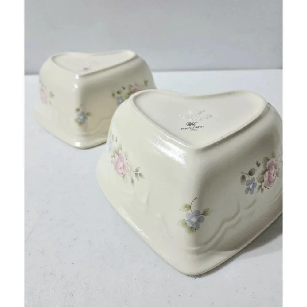 Pfaltzgraff Tea Rose Baking Serving Dishes Heart shaped 8